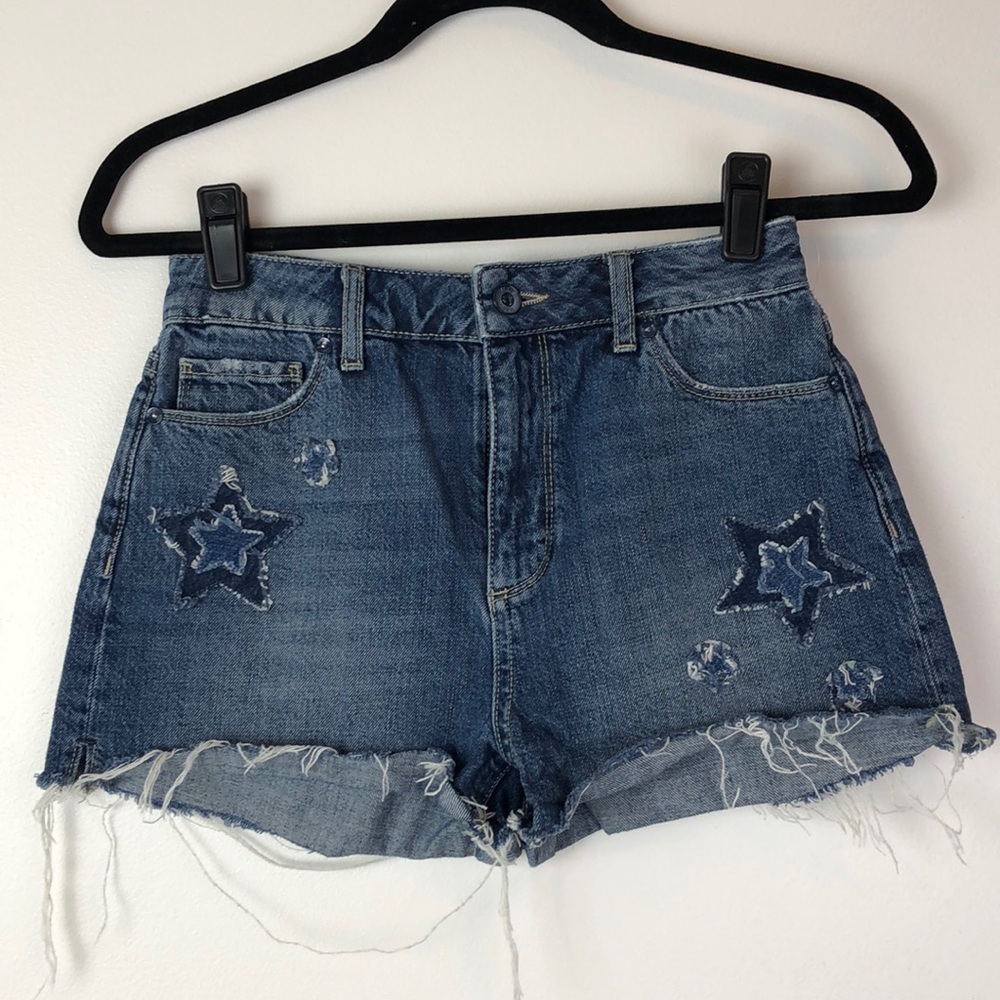 PAIGE l Margot Vega Patch Denim Shorts